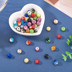 52шт 13 цвета бусины из полимерной глины со стразами RB-TA0001-21