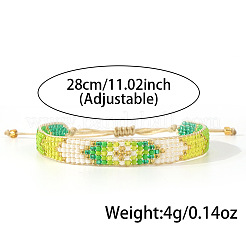 Регулируемые браслеты из плетеного бисера и стеклянных бусин для женщин&nbsp;AP3719-4