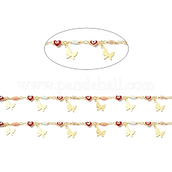 Эмалевое сердце с цепочками от сглаза CHC-C003-18G