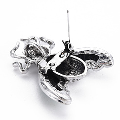 Брошь цикады из натуральной ракушки пауа PALLOY-Q438-005A-RS