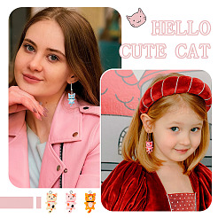 Набор для изготовления висячих серег из смолы в форме кошки своими руками&nbsp;DIY-TA0009-93