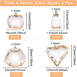 8 шт. 4 подвески из прозрачного стекла GLAA-BC0001-15