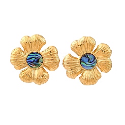 Серьги-гвоздики из натуральной ракушки пауа из нержавеющей стали 304&nbsp;EJEW-Z103-12G