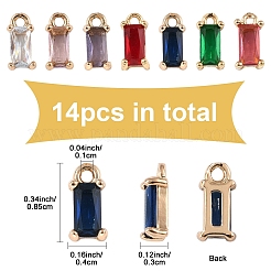 14шт 7 цвета прозрачные стеклянные подвески&nbsp;GLAA-YW0004-25