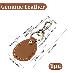 Овальные брелки-подвески из коровьей кожи&nbsp;KEYC-WH20001-17A