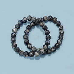 Браслеты из бисера из натурального глаукофана стрейч G-A185-01W