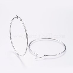 Большие серьги-кольца из нержавеющей стали марки 304&nbsp;X-EJEW-F105-03P