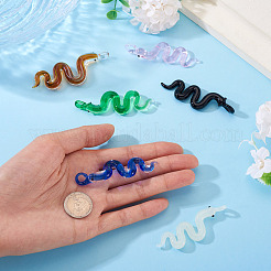 6 шт. 6-х цветные большие подвески ручной работы в технике лэмпворк&nbsp;LAMP-TA0001-71