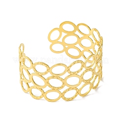 Ионное покрытие (ip) овальные браслеты-манжеты из нержавеющей стали 304 для женщин&nbsp;BJEW-B104-16G