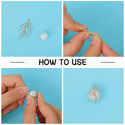 8шт. 2-х цветные латунные подвески-веточки&nbsp;KK-CA0002-77