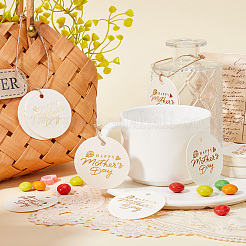 100 шт. плоская круглая золотая печать ко дню матери со словами «с днем матери» подвесная бирка DIY-SP0003-88A