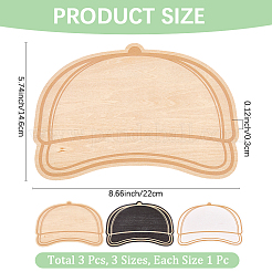 3 шт. 3-х цветные шаблоны шляп из МДФ&nbsp;DIY-CN0003-35