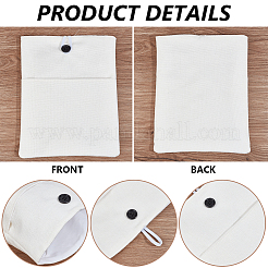 Чехол для книги из хлопка и льна с пуговицей и передним карманом&nbsp;ABAG-WH20005-14B-01