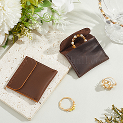 2 шт. 2-х цветные прямоугольные мешочки для колец из искусственной кожи&nbsp;ABAG-CL0001-20