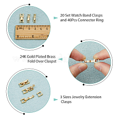 12 шт. 3 стиля экологически чистых латунных застежек для часового ремешка KK-DC0003-98