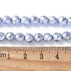 Гальванические нити из синтетических немагнитных гематитовых бусин G-B132-B01-01G