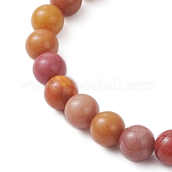 Окрашенный натуральный малайзийский нефрит круглые бусины эластичные браслеты для мужчин и женщин&nbsp;BJEW-JB12146-02