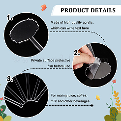 24шт прозрачные акриловые палочки для перемешивания AJEW-FG0003-15A