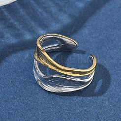 Открытые кольца манжеты из нержавеющей стали 304&nbsp;RJEW-F202-01D-GP