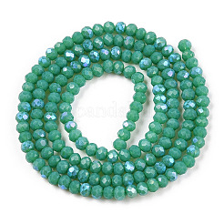 Гальванизировать непрозрачные сплошной цвет стеклянные бусы пряди EGLA-A034-P2mm-L25