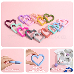 16 шт. 16-цветные бусины-сердечки из пищевого экологически чистого силикона&nbsp;SIL-SP0001-06