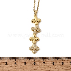 Женское ожерелье с подвеской в виде клевера и кисточкой из латуни&nbsp;NJEW-P350-02G