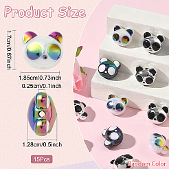 15 шт. переливающиеся акриловые бусины с УФ-покрытием&nbsp;MACR-YW0004-41