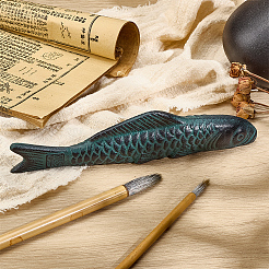 Рыба железо китайская каллиграфия вес бумаги литой&nbsp;AJEW-WH0455-138