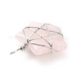 Природного розового кварца подвески G-D458-07P-09-RS