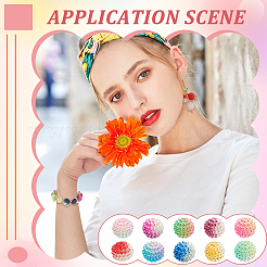 400 шт. 10-цветные градиентные бусины из смолы с имитацией жемчуга RESI-NB0002-02