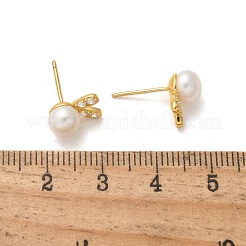 925 серьги-гвоздики из стерлингового серебра с микропаве из прозрачных кубических цирконий для женщин EJEW-K303-02B-G