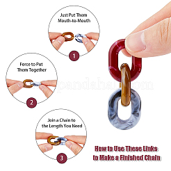 120 шт. 6-х цветные двухцветные акриловые соединительные кольца OACR-FH0001-036