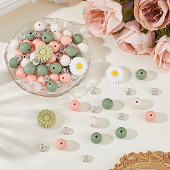 144 шт. 6 вида бусин из пищевого экологически чистого силикона в форме ромашки&nbsp;SIL-PA0001-15