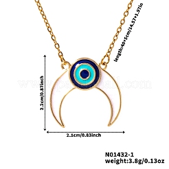 Стильные латунные белые и синие эмалевые двойные ожерелья с подвесками от сглаза для повседневных вечеринок ZO1615-1