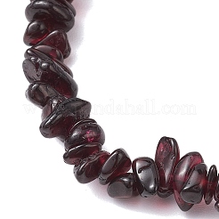 Эластичные браслеты из натурального граната с бисером для женщин и мужчин BJEW-JB10647-04