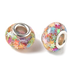 Прозрачные европейские бусины-рондель из смолы&nbsp;RESI-S023-06