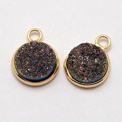 Гальванизирует натуральный druzy кварц кристалл подвески G-F333-M