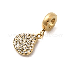 Подвески-шармы с морскими животными из нержавеющей стали 304 с кристаллами и стразами в европейском стиле STAS-D153-02B-G