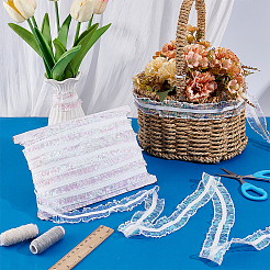 20 м нейлоновая эластичная плиссированная кружевная лента&nbsp;OCOR-WH0070-258B-03