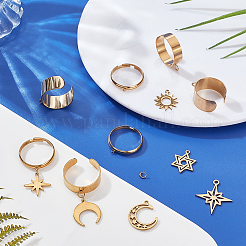 Набор для самостоятельного изготовления кольца-манжеты из нержавеющей стали со звездой&nbsp;DIY-SC0026-13G