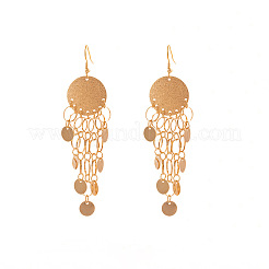 Серьги-люстры с плоскими круглыми кисточками из сплава FS-WGE34C8-01