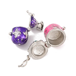 Платинового цвета латуни коробки молитве подвески KK-G189-M3