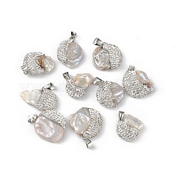 Подвески из натурального барочного жемчуга кеши ZIRC-K089-17W