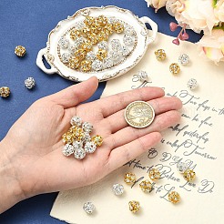 60 шт. 2 стиля латунных бусин со стразами&nbsp;KK-YW0004-26