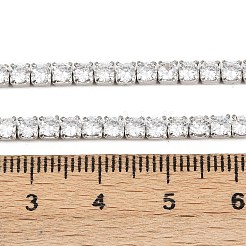 925 цепочка из стерлингового серебра с прозрачным кубическим цирконием&nbsp;STER-C016-02B-P02