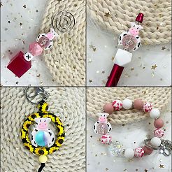 Коровьи силиконовые фокусные бусины SIL-CJC0001-13