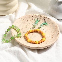 1 шт. плоский круглый мраморный настольный лоток для хранения AJEW-BBC0002-56