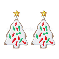 Акриловые серьги-гвоздики в форме рождественской елки FS-WGE625B-01
