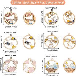 24 шт. 6 подвески из эмалевого сплава в пасхальном стиле FIND-CA0006-11