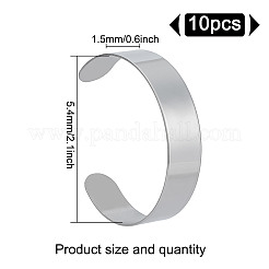 10 шт. браслет-манжета из нержавеющей стали 304&nbsp;BJEW-GO0001-02B